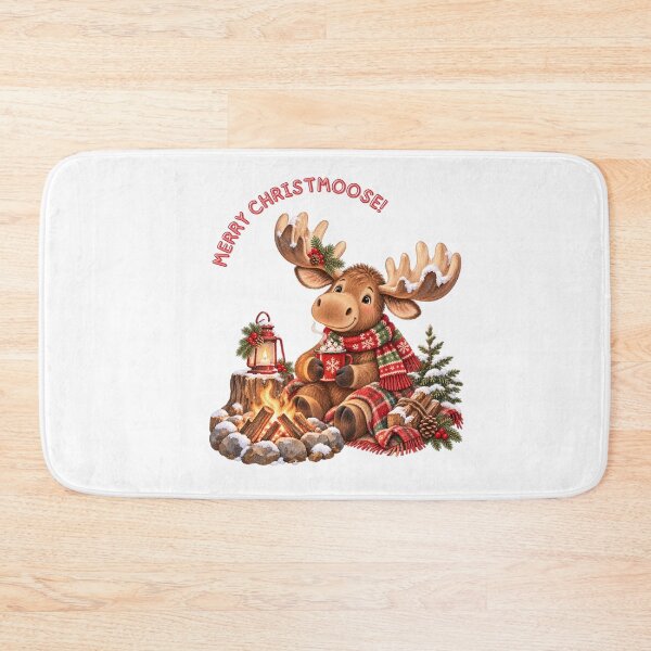 Item preview, Merry Christmoose Moose with Hot Cocoa designed and sold by mycute-stickers.