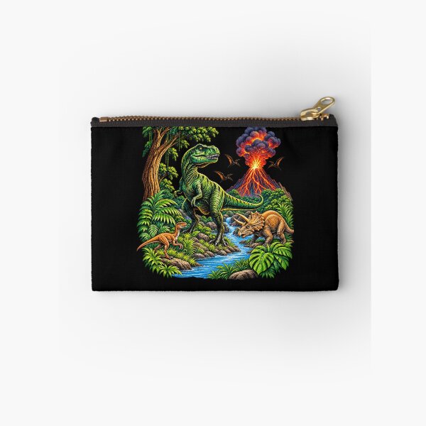 Item preview, Vintage Dinosaur 90s T Rex and Triceratops Volcano Nature designed and sold by AmberWild.
