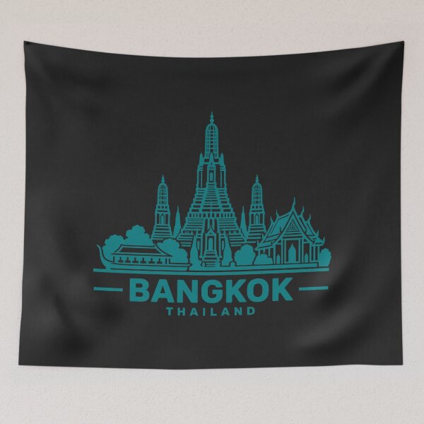 Item preview, Bangkok Thailand Line Art Skyline Poster designed and sold by CMYKStudio.