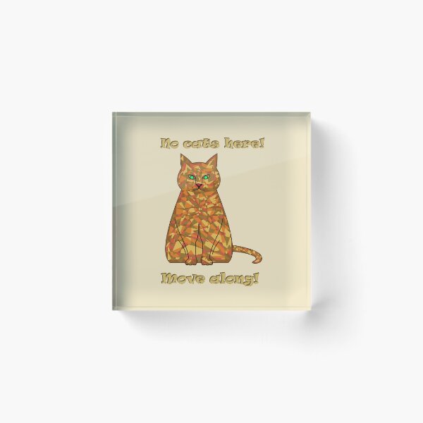 Item preview, Camouflaged cat: No cats here – move along! (Beige background) designed and sold by yuretzius.