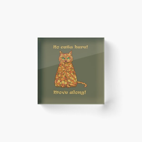 Item preview, Camouflaged cat: No cats here – move along! (Khaki background) designed and sold by yuretzius.