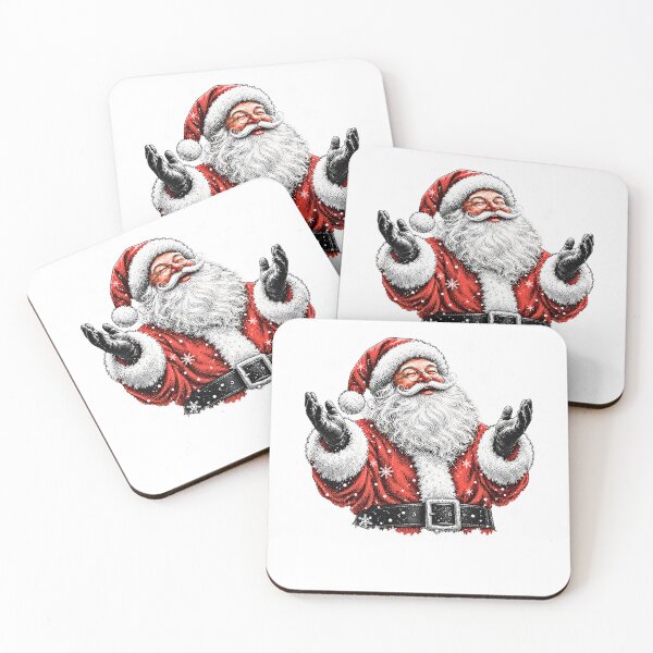 Item preview, Joyful Vintage Santa Claus Distressed Ink Snowflakes Retro Holiday designed and sold by DYAFLK.