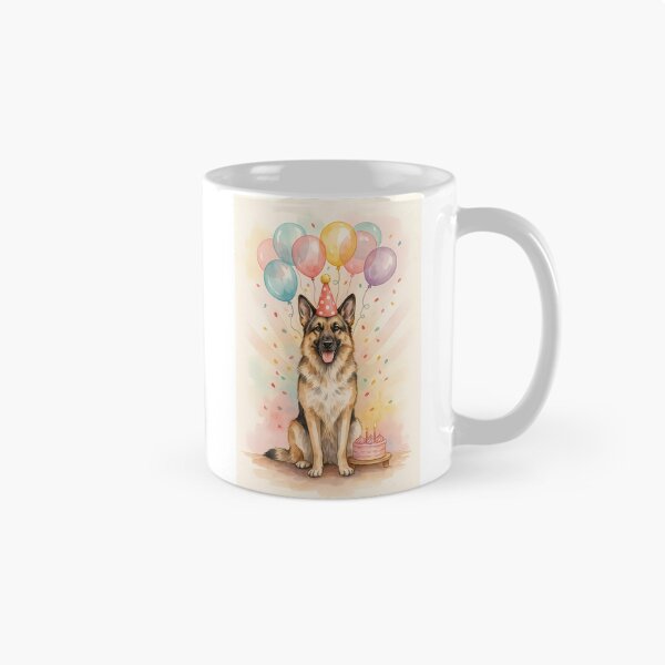 Item preview, German Shepherd Birthday Party Watercolor Illustration designed and sold by SellingWSarah17.