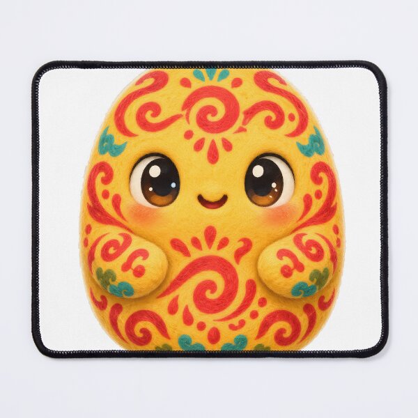 Item preview, Cute Mascot Shaped Like a Yellow Paper Talisman Scroll Covered in Red Cinnabar Brush Symbols — Marker-style Digital Illustration designed and sold by radou88.