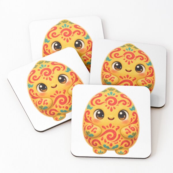 Item preview, Cute Mascot Shaped Like a Yellow Paper Talisman Scroll Covered in Red Cinnabar Brush Symbols — Marker-style Digital Illustration designed and sold by radou88.