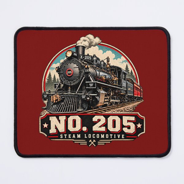 Item preview, No. 205 Steam Locomotive Vintage Train T-Shirt Design designed and sold by TZehrfeldPhotos.