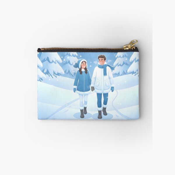 Item preview, Winter Wonderland Couple Stroll – Cozy Snowfall Romancewman Band Winter Forest Art | Festive Holiday Concert Scene designed and sold by VibranPalette.