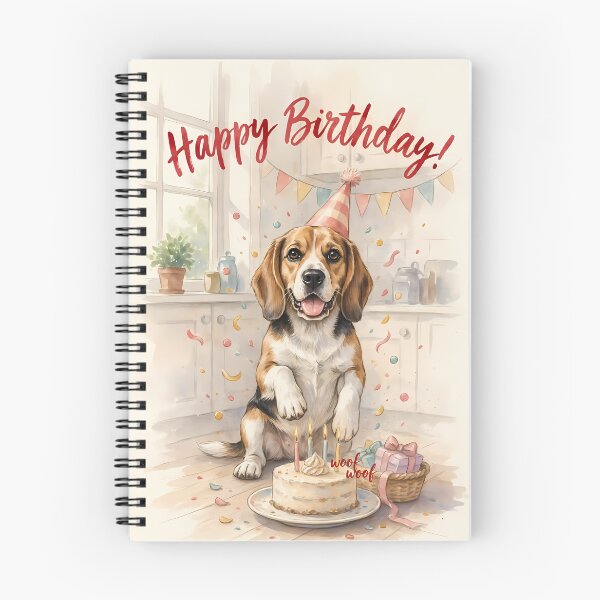 Item preview, Beagle Birthday Party Watercolor Card designed and sold by SellingWSarah17.