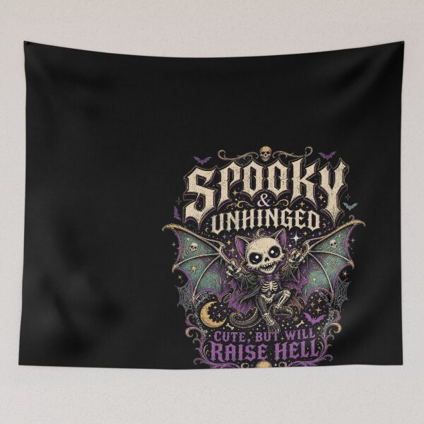 Item preview, Spooky Unhinged Skeleton Bat Gothic Halloween-11 designed and sold by SusanArlene.