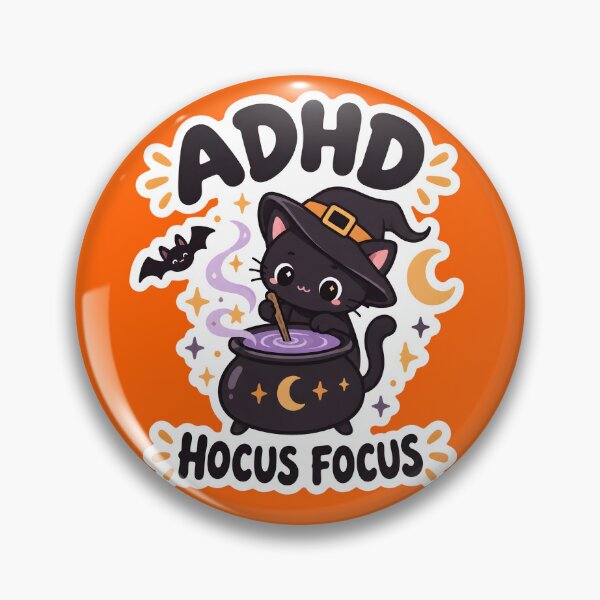 Item preview, Copy of ADHD Hocus Focus Halloween Black Cat Magic Quote designed and sold by Marti’s Shop Corner.