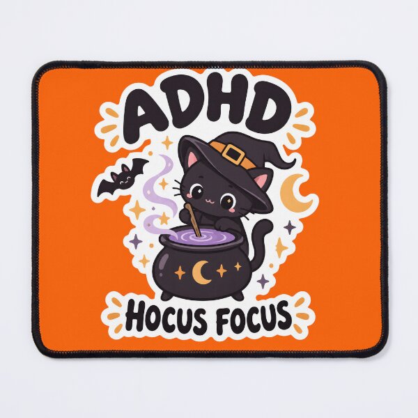 Item preview, Copy of ADHD Hocus Focus Halloween Black Cat Magic Quote designed and sold by Marti’s Shop Corner.