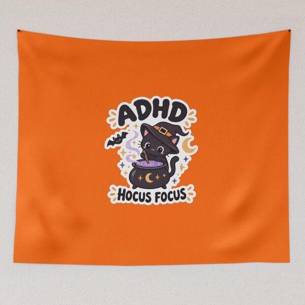 Item preview, Copy of ADHD Hocus Focus Halloween Black Cat Magic Quote designed and sold by Marti’s Shop Corner.