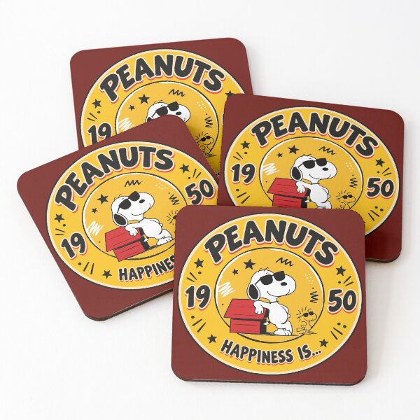 Item preview, Snoopy Joe Cool and Woodstock Retro Yellow Badge - Peanuts Comic Art two designed and sold by killem667.
