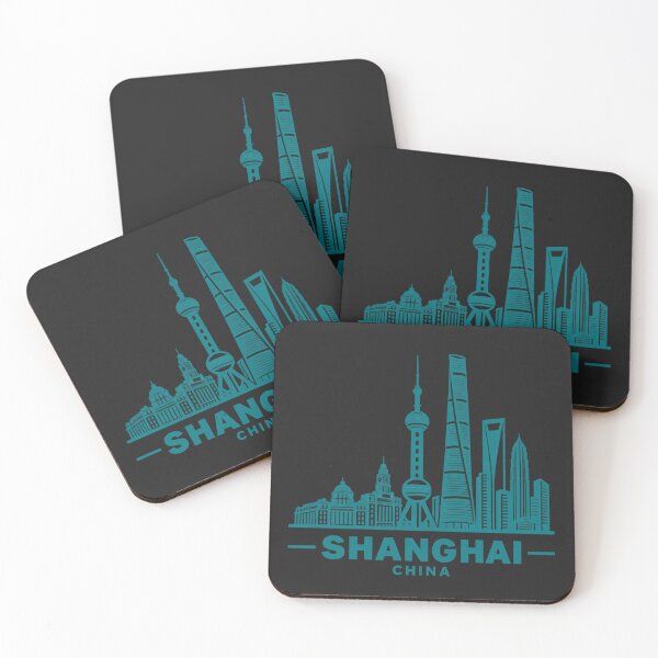 Item preview, Shanghai China Line Art Skyline Poster designed and sold by CMYKStudio.
