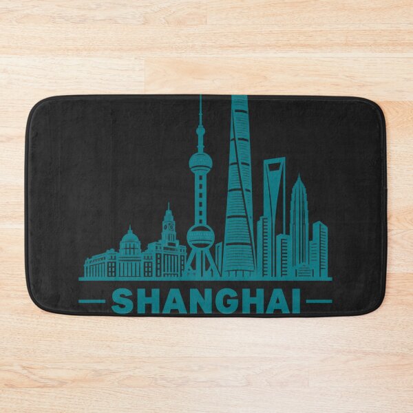 Artikelvorschau, Shanghai China Linienkunst-Skyline-Poster entworfen und verkauft von CMYKStudio.