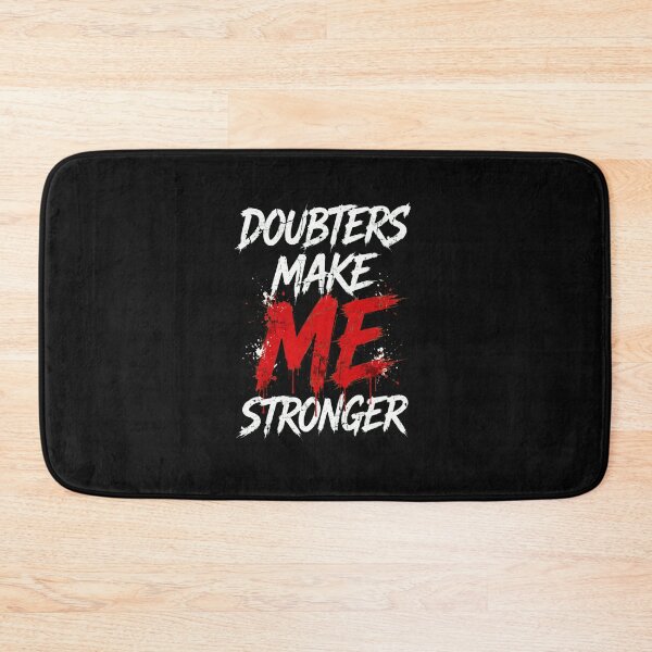 Item preview, DOUBTERS MAKE ME STRONGER - Red White Grunge Brush Streetwear designed and sold by VYBE DARK Studio.