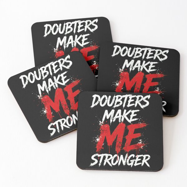 Item preview, DOUBTERS MAKE ME STRONGER - Red White Grunge Brush Streetwear designed and sold by LunaGlow Studio.