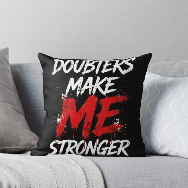 Item preview, DOUBTERS MAKE ME STRONGER - Red White Grunge Brush Streetwear designed and sold by VYBE DARK Studio.