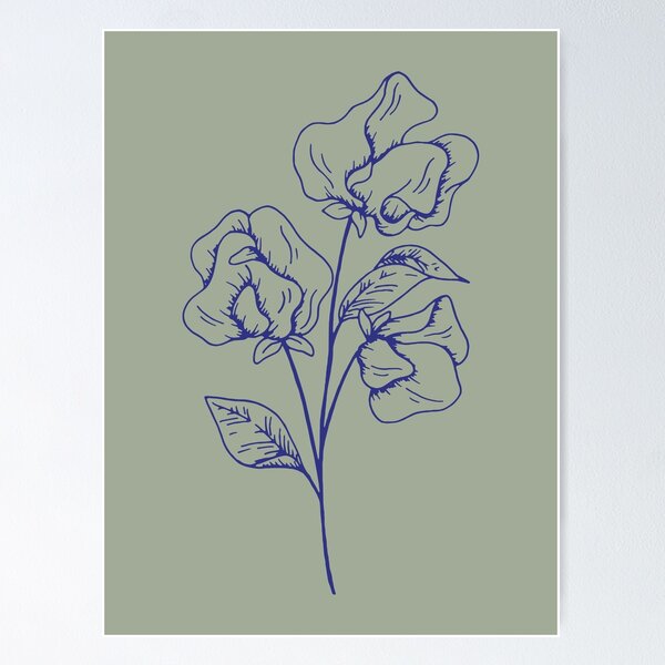 Item preview, Butterfly Pea Flower On Olive designed and sold by lifeinspired4u.