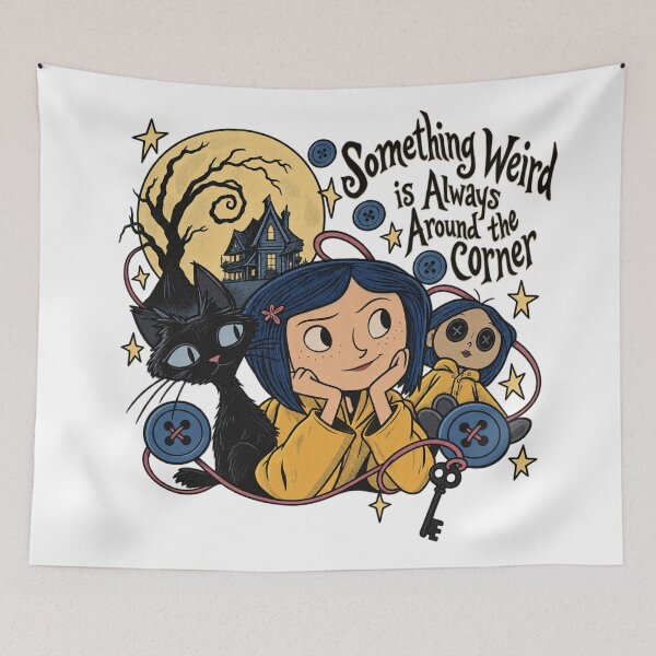 Item preview, Coraline - Something Weird is Always Around the Corner designed and sold by coastalquillco.