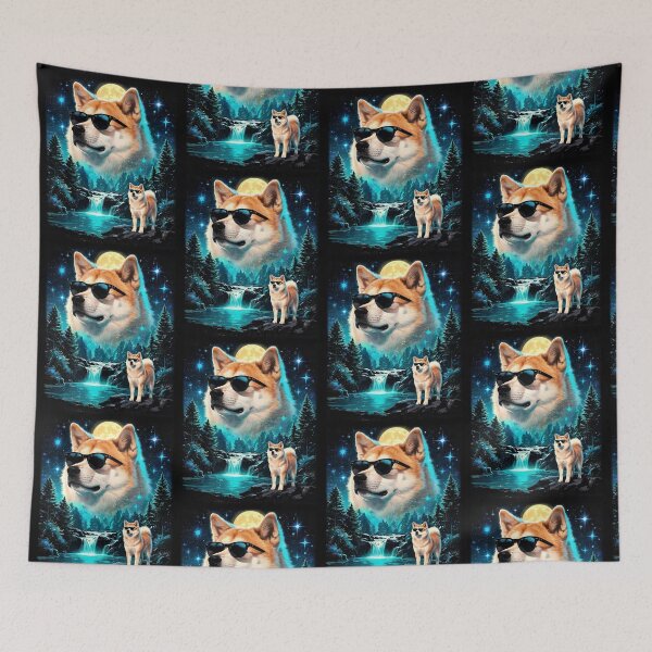 Item preview, Akita Inu with sunglasses vintage 90s wildlife designed and sold by aponwao.