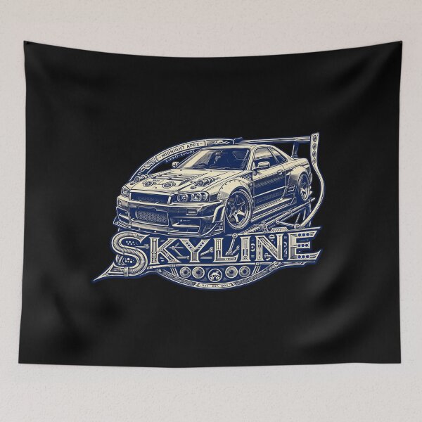Item preview, Nissan Skyline R34 Design, Skyline GT-R R34 Artwork, Nissan R34 JDM Car, Japanese Performance Car, Godzilla R34 Graphic, JDM Legend, Skyline Enthusiast Gift, R34 Car Art designed and sold by Typologystudios.