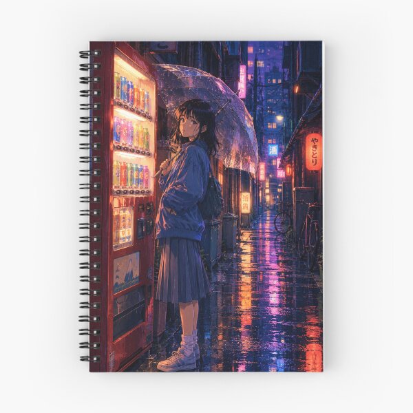Item preview, Rainy Night Tokyo Vending Machine Anime Girl designed and sold by vekotpu.