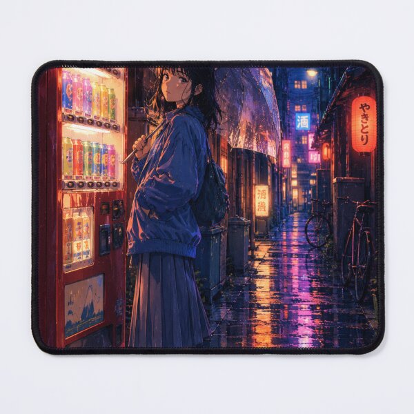 Item preview, Rainy Night Tokyo Vending Machine Anime Girl designed and sold by vekotpu.