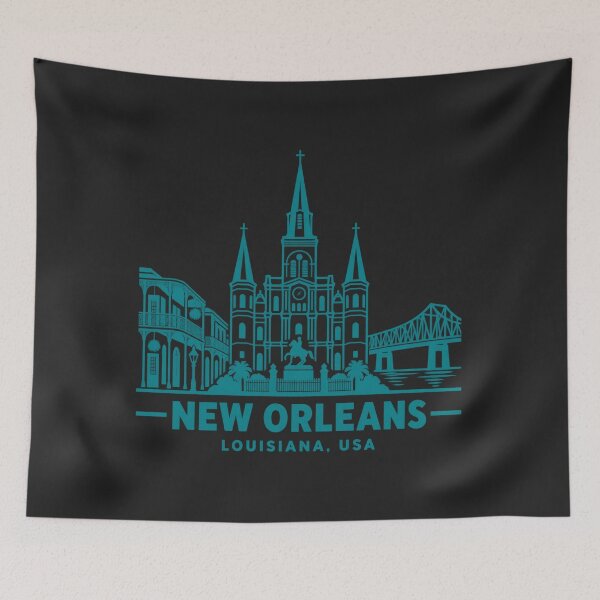 Artikelvorschau, New Orleans, Louisiana, USA – Skyline-Poster (Linienzeichnung) entworfen und verkauft von CMYKStudio.