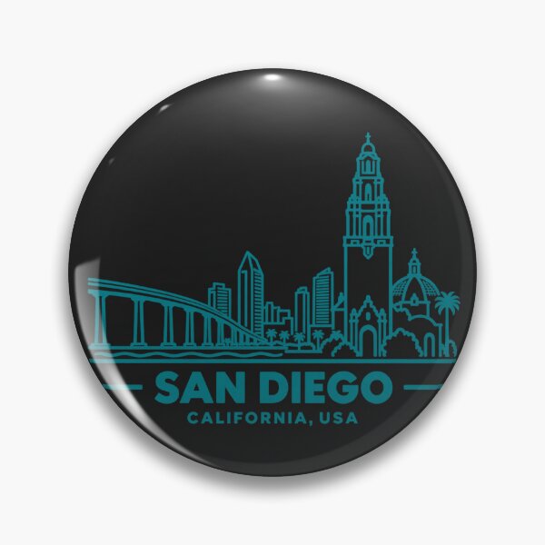 Item preview, San Diego California USA Line Art Skyline Poster designed and sold by CMYKStudio.