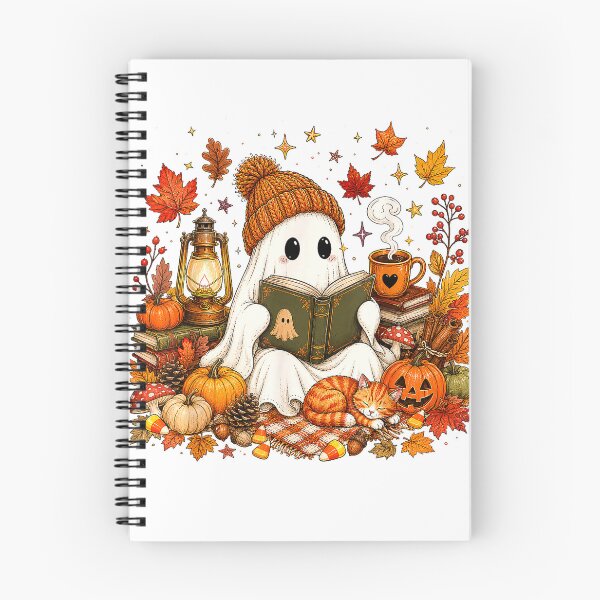 Item preview, Cute Ghost Reading Book Lovers Autumn Fall Halloween Teacher T-Shirt designed and sold by VendaVirtualVip.