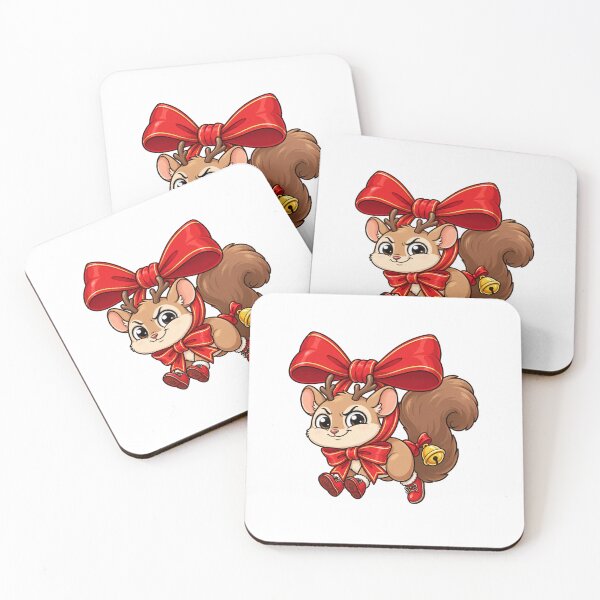 Item preview, Cute Christmas Squirrel with Red Bows and Bell | Festive Woodland Holiday designed and sold by MrDev.