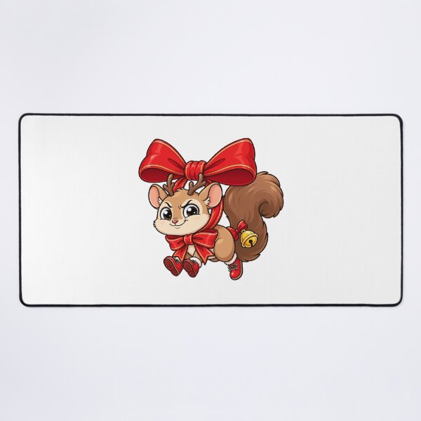 Item preview, Cute Christmas Squirrel with Red Bows and Bell | Festive Woodland Holiday designed and sold by MrDev.