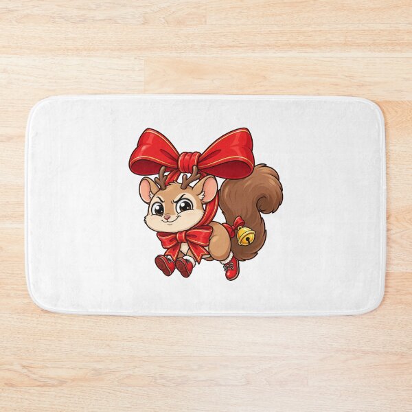 Item preview, Cute Christmas Squirrel with Red Bows and Bell | Festive Woodland Holiday designed and sold by MrDev.