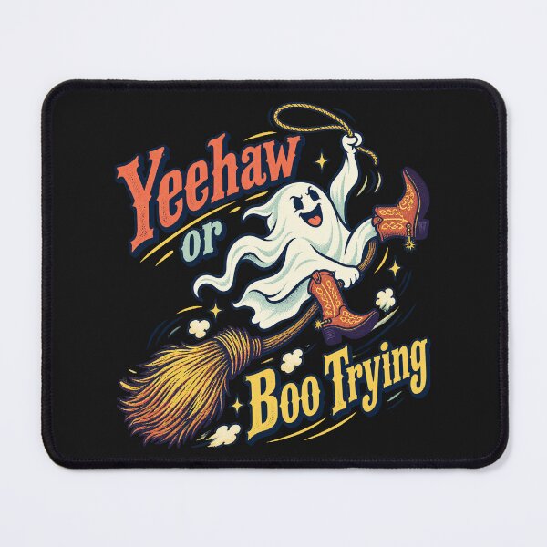 Item preview, Yeehaw or Boo Trying boots Halloween designed and sold by JollyNib.