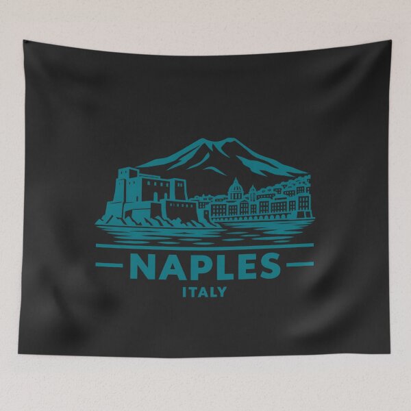 Item preview, Naples Italy Line Art Skyline Poster designed and sold by CMYKStudio.