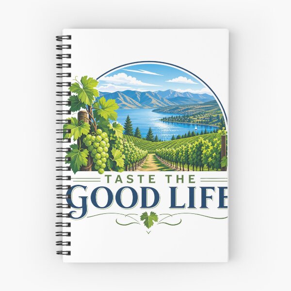 Item preview, Okanagan Valley – Taste the Good Life – Vineyard & Lake Landscape – British Columbia Wine Country Art Tee designed and sold by bobscraze.