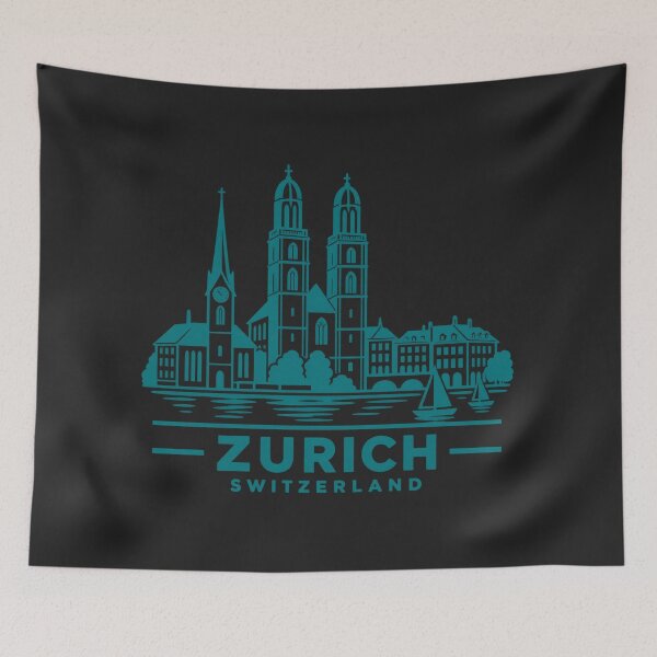 Item preview, Zurich Switzerland Line Art Skyline Poster designed and sold by CMYKStudio.