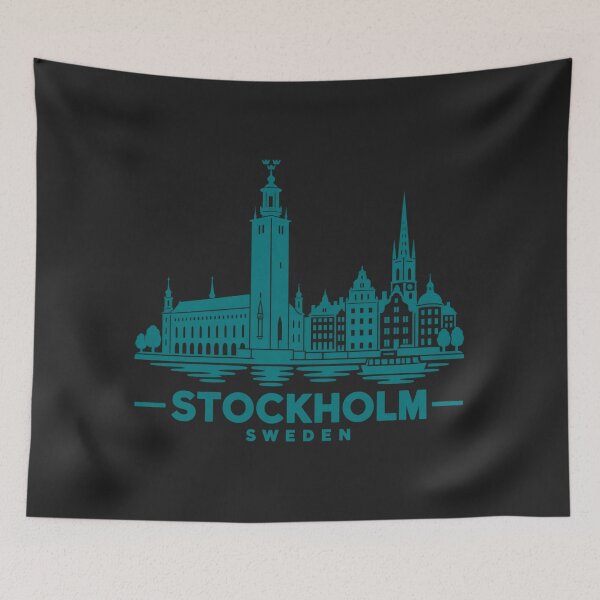 Item preview, Stockholm Sweden Line Art Skyline Poster designed and sold by CMYKStudio.