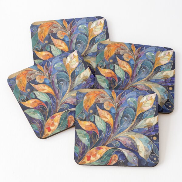 Item preview, Abstract Botanical Leaves in Jewel Tones designed and sold by DeePat77.