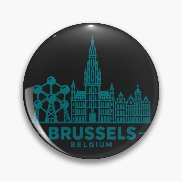 Item preview, Brussels Belgium Line Art Skyline Poster designed and sold by CMYKStudio.
