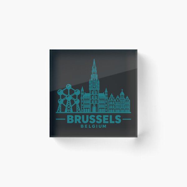 Item preview, Brussels Belgium Line Art Skyline Poster designed and sold by CMYKStudio.