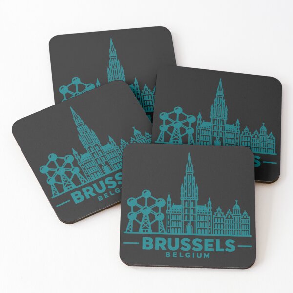 Item preview, Brussels Belgium Line Art Skyline Poster designed and sold by CMYKStudio.