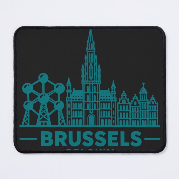 Item preview, Brussels Belgium Line Art Skyline Poster designed and sold by CMYKStudio.