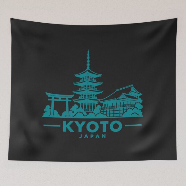 Item preview, Kyoto Japan Line Art Skyline Poster designed and sold by CMYKStudio.