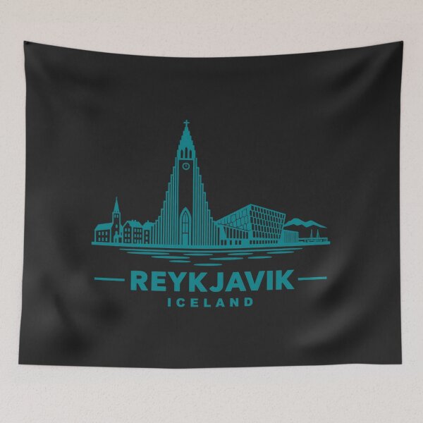 Item preview, Reykjavik Iceland Line Art Skyline Poster designed and sold by CMYKStudio.