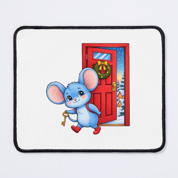 Item preview, Cute Christmas Mouse with Golden Key | Kawaii Winter Door Holiday Adventure designed and sold by MrDev.