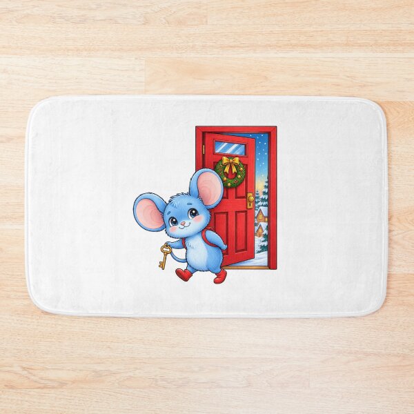 Item preview, Cute Christmas Mouse with Golden Key | Kawaii Winter Door Holiday Adventure designed and sold by MrDev.