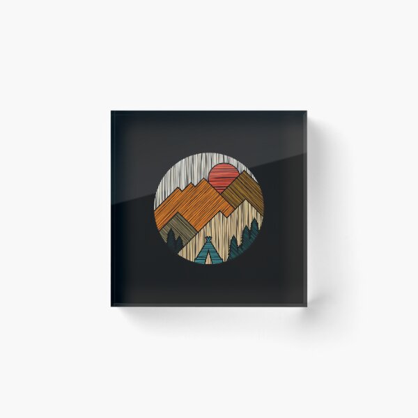 Item preview, Retro Mountain Sunset Teepee Circle Graphic designed and sold by helencacu.