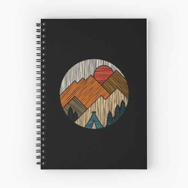 Item preview, Retro Mountain Sunset Teepee Circle Graphic designed and sold by helencacu.